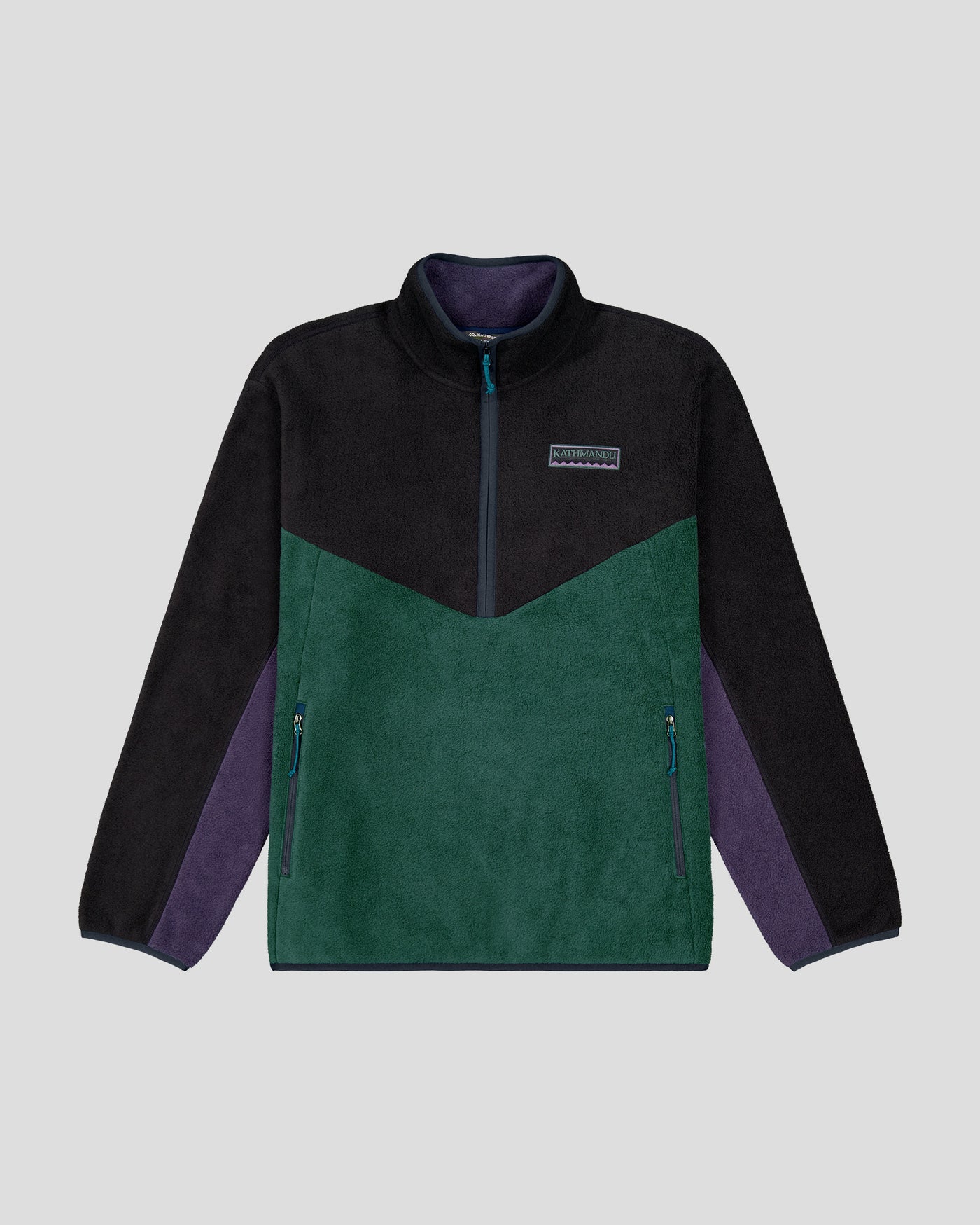 b1369_oqb_mens_trailhead_fleece_heritage_pullover_black_green_multi_flatlay_e_1745458674000